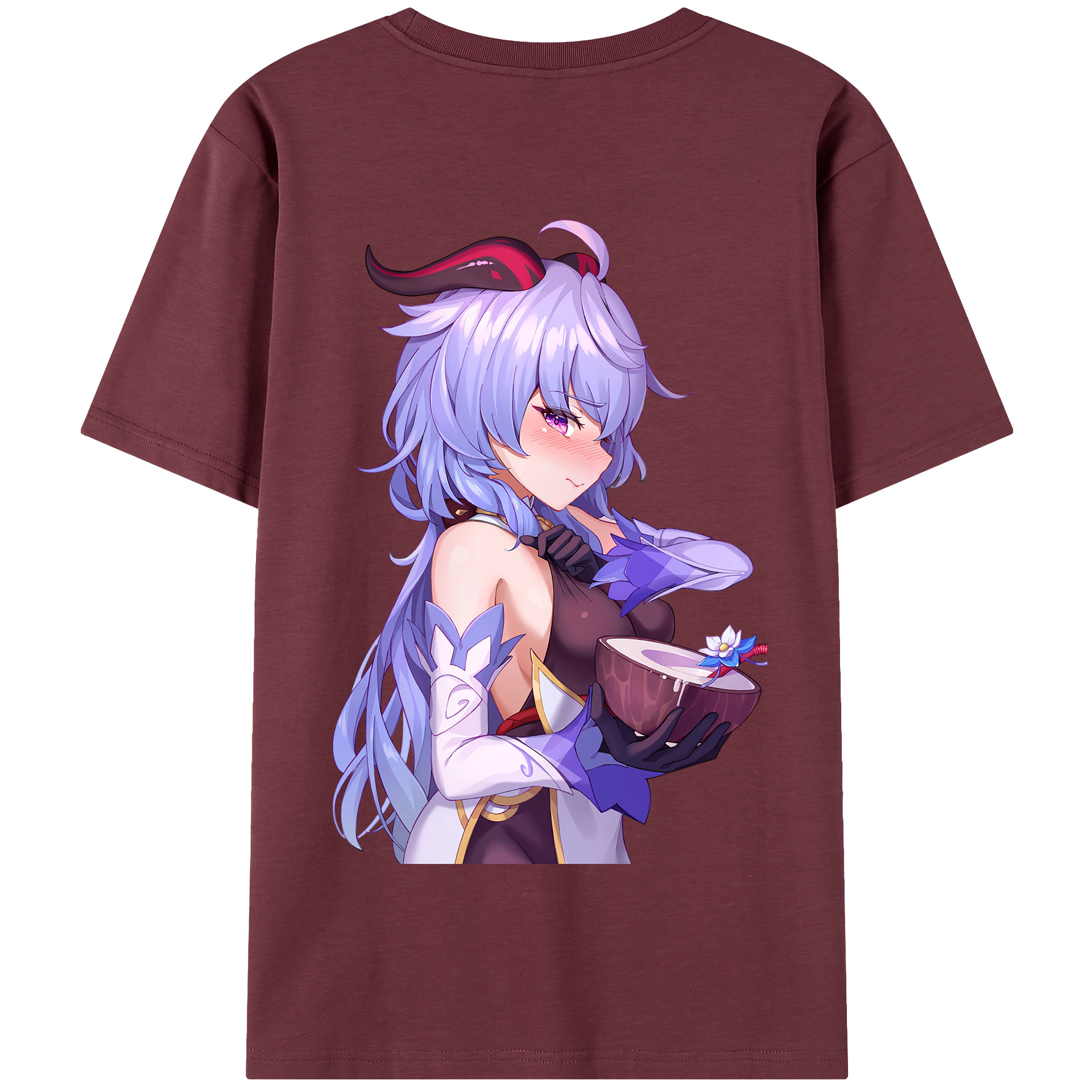 げんし神 甘雨 かんう genshin Ganyu 綿100％半袖Tシャツ（背面プリント）